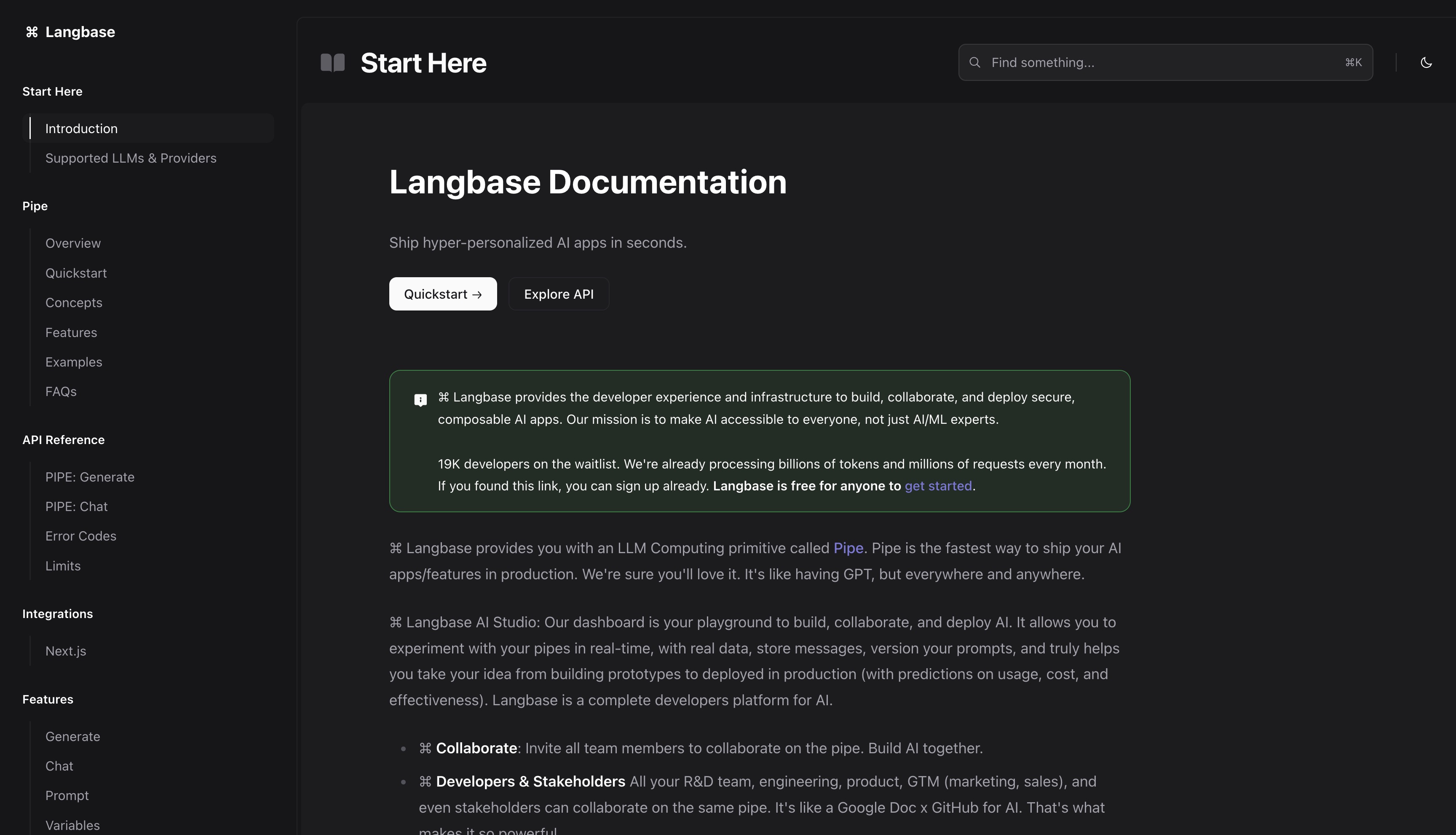 📦 NEW: Langbase Docs